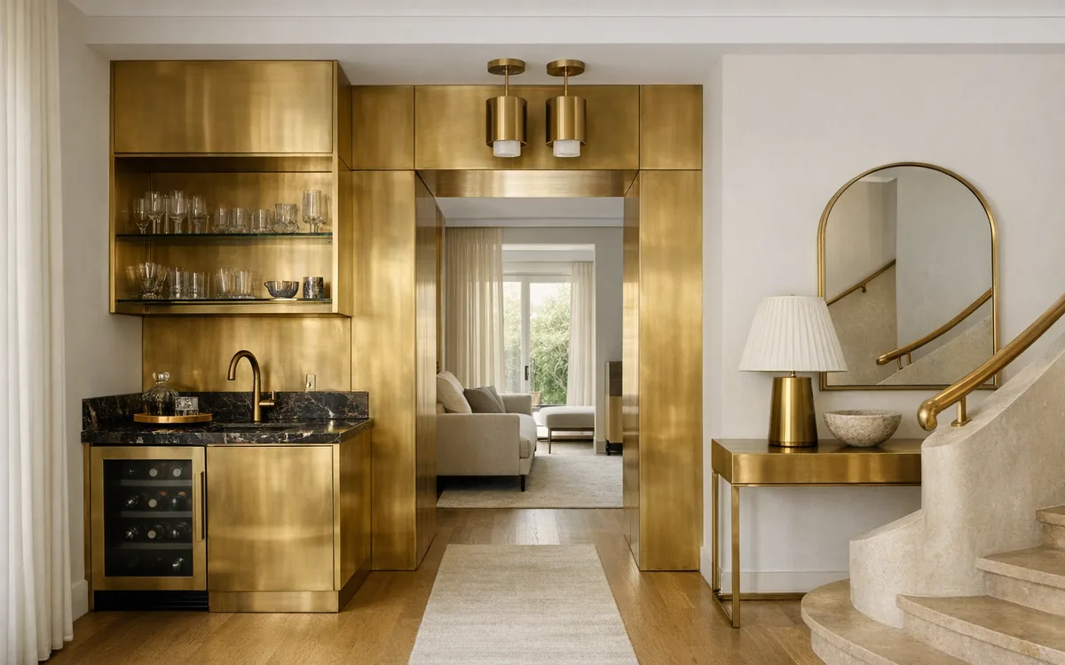 Brass in a residential interior (Fixture · Warm)