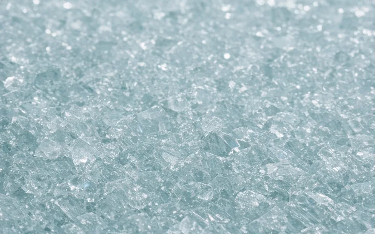 Close-up structure and texture of Low-iron glass