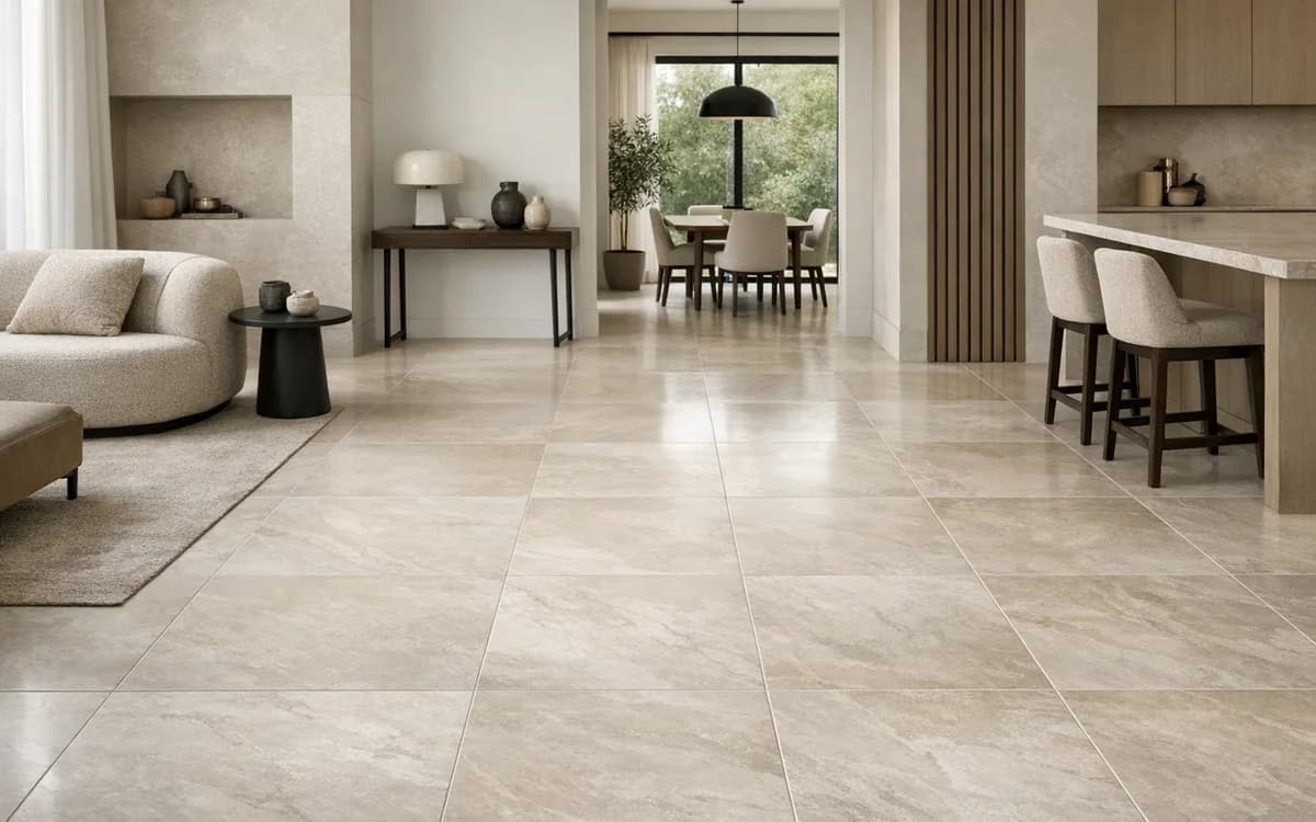 Porcelain tile in a residential interior (Floor · Durable)